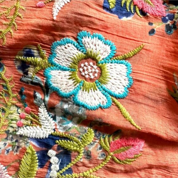 Soft Surroundings Embroidered Slightly Sheer Long Sleeve Shirt & Camisole - Picture 7 of 16